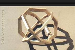 3 hexagons on 3 axis wood sculpture (18pc)