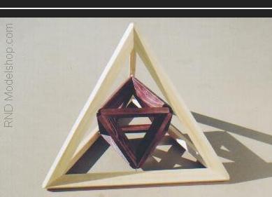 Tetrahedron with Octahedron inside to show vertex to midpoint relationships