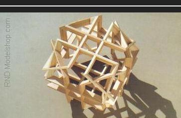 Truncated Cube made of 12 beveled rectangle frames, 4 each on 3 axis  (48pc)