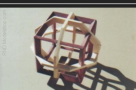 Cube with 3 hexagons interwoven on 3 axis